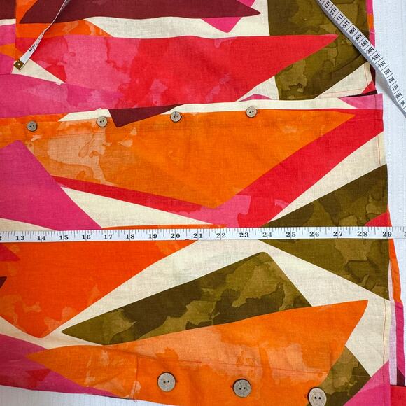 Tru Luxe Jeans XL Linen Blend Blouse NWT Abstract Colorblock Artsy Top - Picture 8 of 11